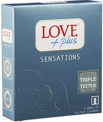 LOVE PLUS Prezervative Sensations 3 buc